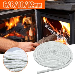 6/8/10/12mm 2M Fireplace Sealing Rope Stove Fire Ropes Wood Fiberglass Sealing Cord Gasket  Replacement For Fireplaces Boiler