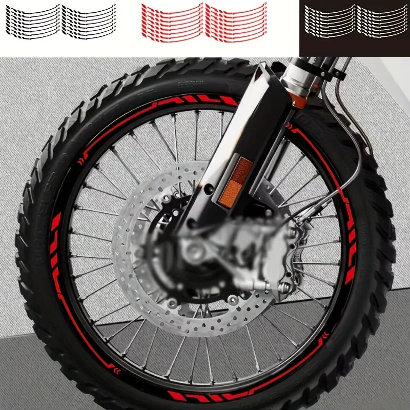 16pcs Sporty Reflective Hub Stickers - Durable PVC, Ideal for Cars & Motorcycles - Enhance Visibility & Style