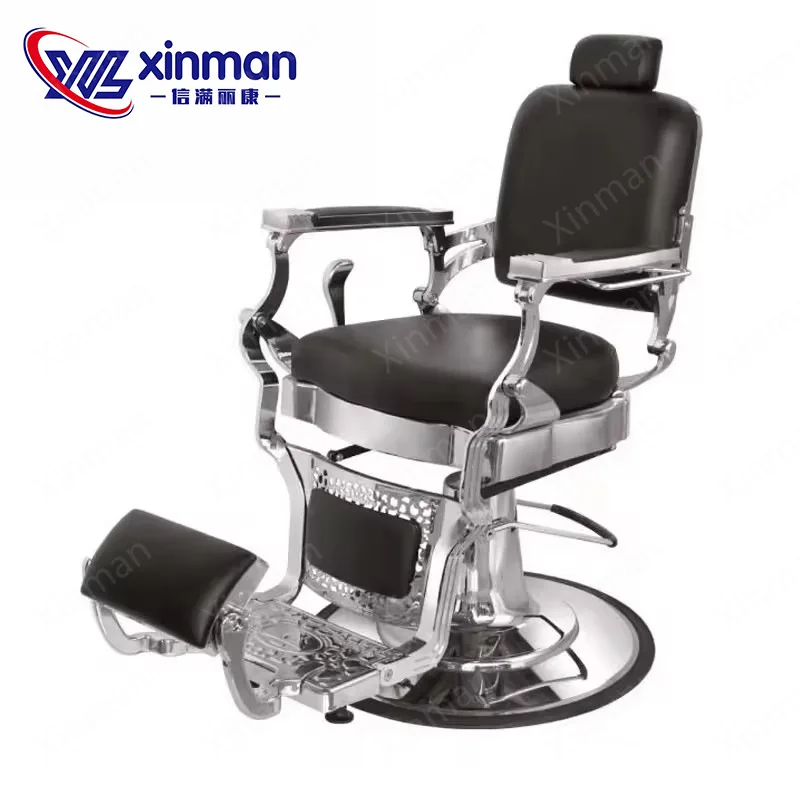 Factory Direct Supply New Design Retro Metal Frame Professional Hair Salon Men's Shaving Chair Hair Salon Haircut Chair