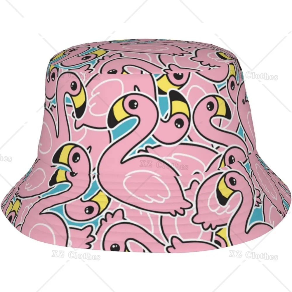 

Pink Flamingo Bucket Hat for Women Men Teens Beach Outdoor Fashion Packable Sun Cap Fishing Caps for Fisherman