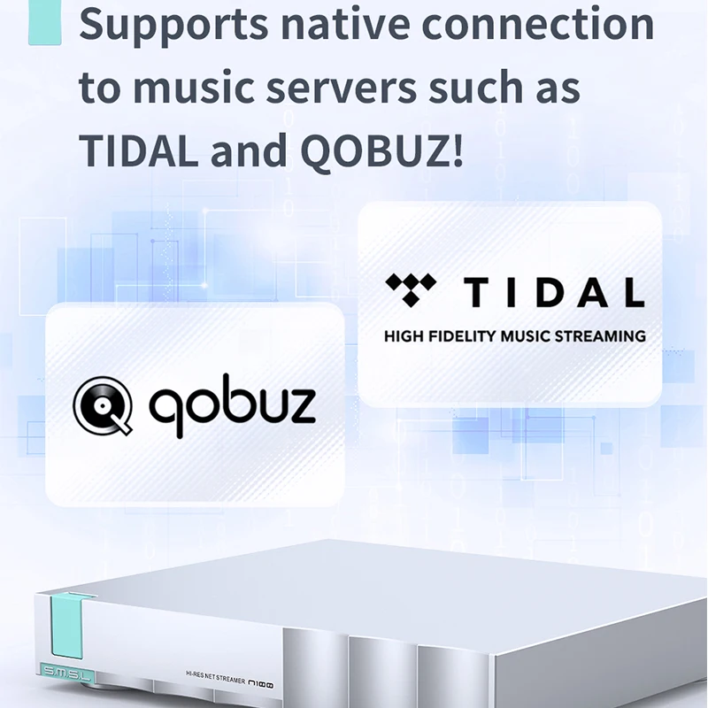 مشغل موازين شبكي عالي الدقة SMSL N100 يدعم اتصال TIDAL Qobuz Airplay DLNA ROON لـ MQA مع مشغل موسيقى بث WI-FI