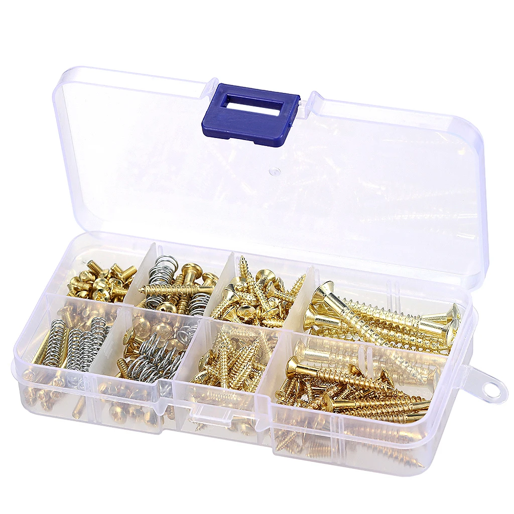 

Ассортимент винтов для электрогитары с коробкой для хранения, идеально подходящий для ремонта и обслуживания гитар своими руками