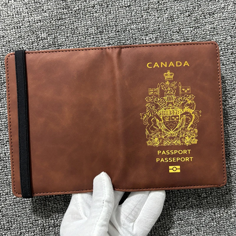 Canadian Passport Cover RFID Blocking Credit Card Holder Pu Leather Covers for Passport Protector Travel Accessories