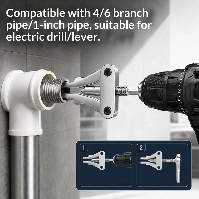 New Pipe Extractor Tool Broken Thread Puller Hex Shank Power Drill For PPR PVC Plastic MPP Pipes DN20/25/32 1/2″ 3/4″ 1″ Inch