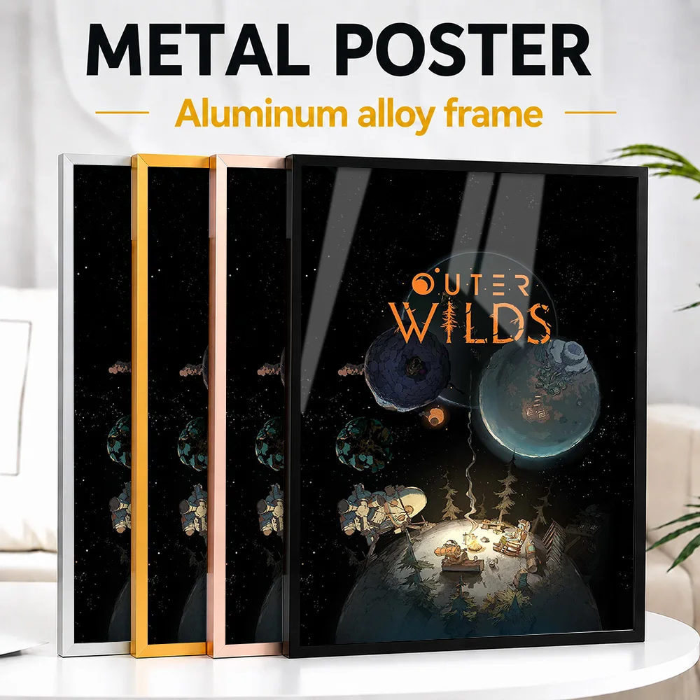 Outer Wilds Planetary Camp Framed Aluminum Metal Poster Customized Photo Deep Space Style Wall Art For Gaming Setup Player Gift