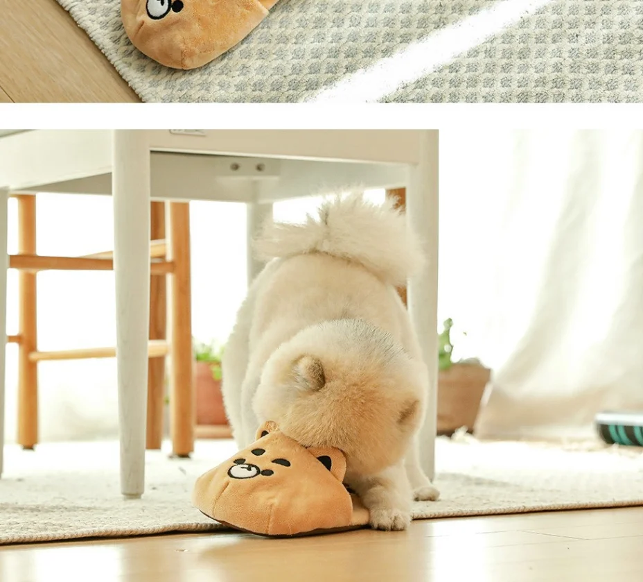 Ins Slippers Make Sounds Dog Toy Interactive Sniffing Dogs Toy For Grinding Teeth Food Training Pet Supplies