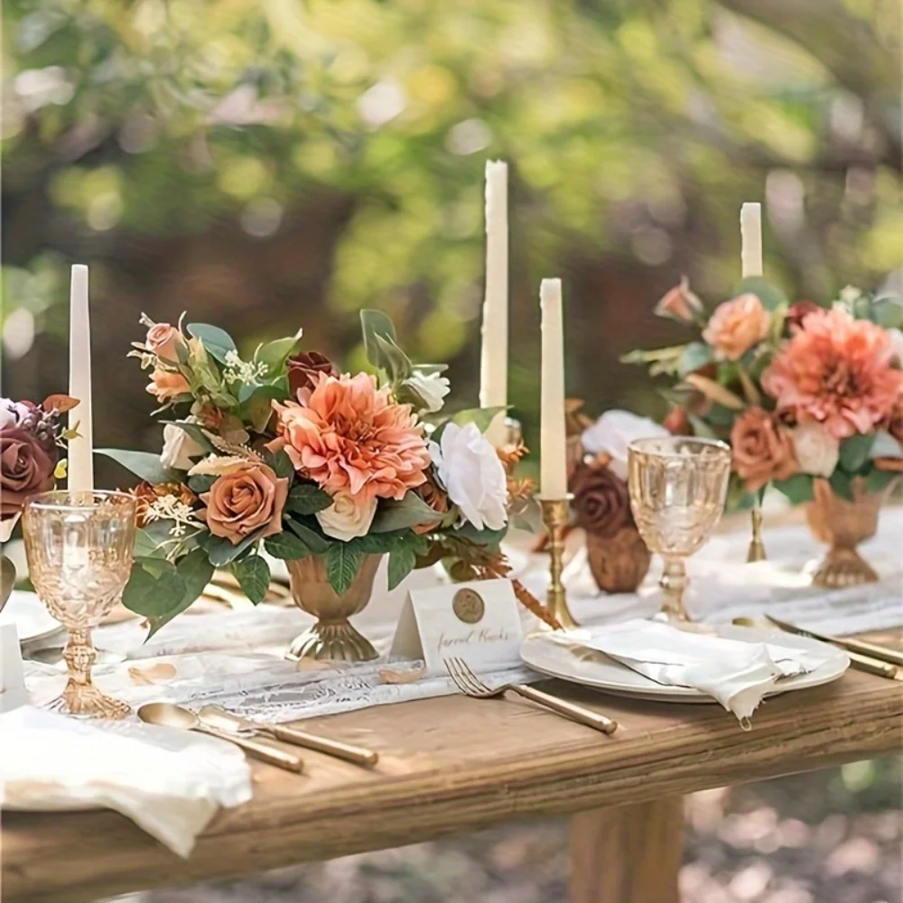 

2pcs/Set Artificial Flower Wedding Centerpiece Flower For Ceremony/Reception Tabletop Mantel Archway Aisle For Wedding Decoratio