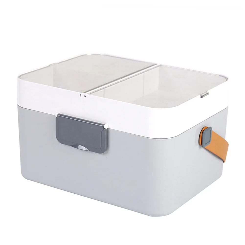 Portable Double-Layer Medicine Box Compact Home Use Pill Organizer Multi-Grid Storage Case Household Medical Medicine Storage
