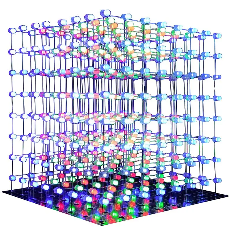 

3D Host Computer 3D8 Light Cube, Finished Product, Color 8X8X8 with Spectrum, Support Wireless Remote Control