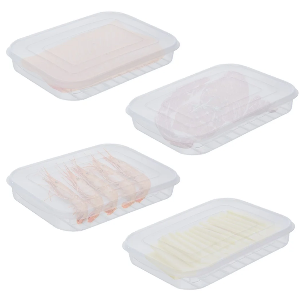 

4Pcs/Set Bacon Keepers Plastic Meat Holders Stackable Cheese Storage Containers For Refrigerator Refrigerator Storage Boxes
