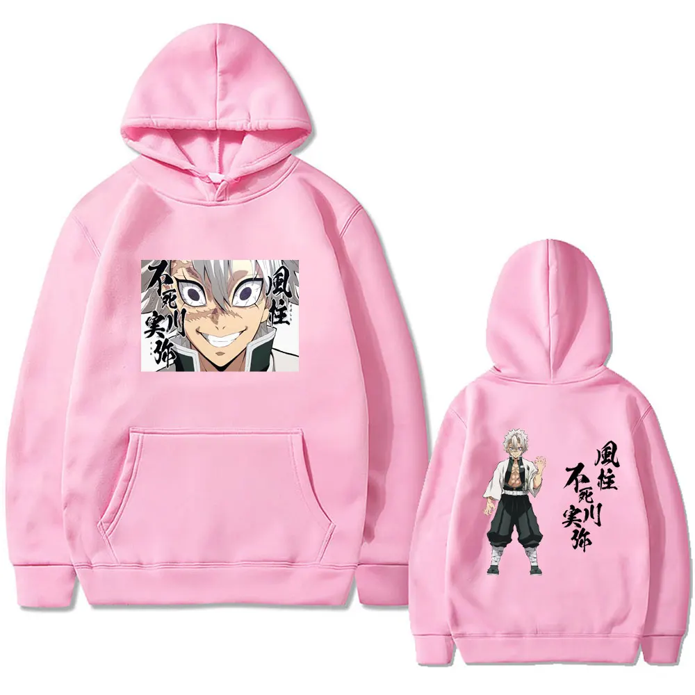 Anime Demon Slayer Graphic Hoodie Shinazugawa Sanemi Pullover Men Women Casual Fleece Oversized Streetwear Male Vintage Hoodies