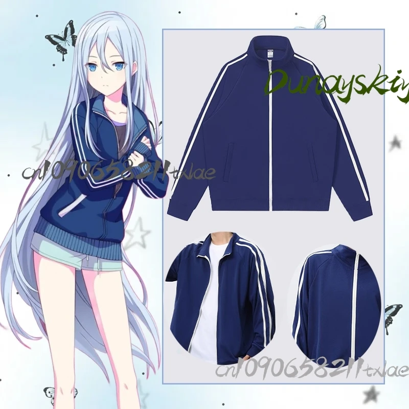Yoisaki Kanade PJSK Täglicher Mantel Tiefblaue Sportjacke Damen Herren Cosplay Kostüme Cool Jirai Kei Kawaii Party Halloween