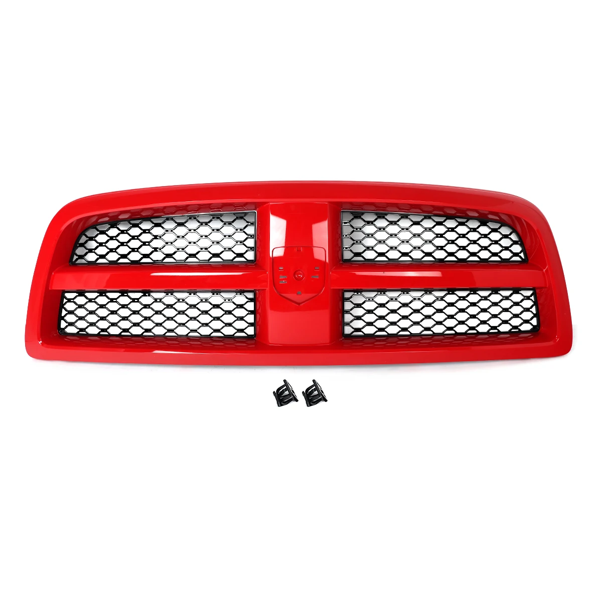 Honeycomb Mesh Car Front Grille Flame Red for Dodge RAM 1500 2009-2012 Front Bumper Upper Grille Racing Grills Hood Grid Grille