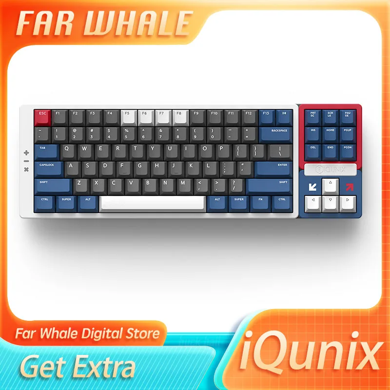 

Iqunix 1+1=90 Super Keyboard Aluminium Alloy 89key Mechanical Keyboard Custom Wireless 2.4g Three-Mode Keyboard For Compu