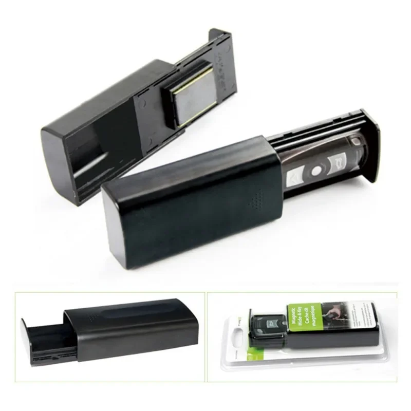 NewCreative Magnetic Black Safe Box Car Key Holder Hidden Storage Secret Outdoor Stash For Home Office Car Truck Caravan