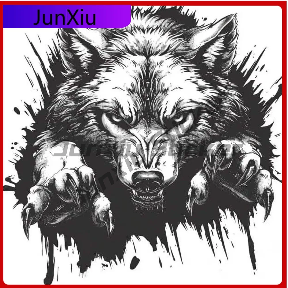 

Peeking Wild Wolf with Funny Car Laptop Window Bumper Waterproof Vinyl Decal Gift Cool Aesthetic Cute Unique Retro Cute Funny