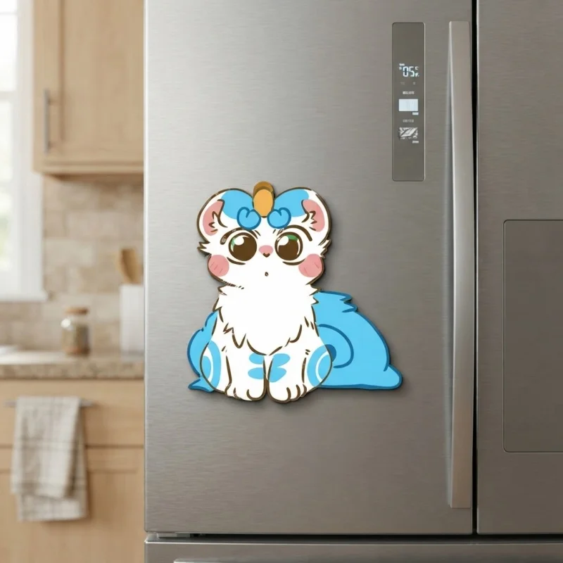 Auspicious Beast Q style Acrylic Refrigerator Magnet reature Character Home Wall Decor Ornament Collectible Gift For Hobby Fans