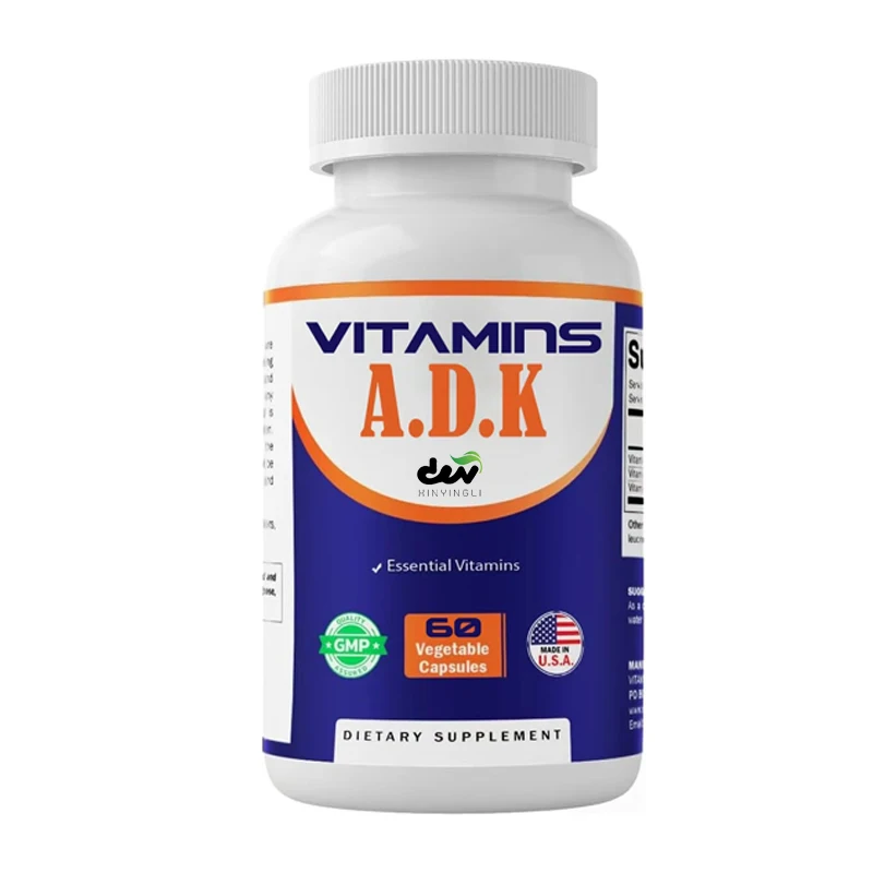 

Vitamin ADK Supplement, High Efficiency Vitamins A, D3, K2 Contribute To Bone Health, Calcium Absorption, Non GMO