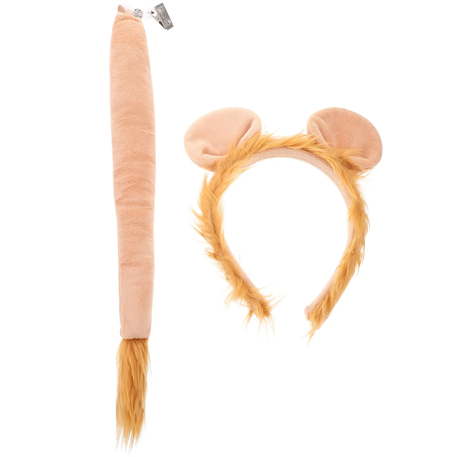 

Lion Headband Set Animals Ear Hairband Stage Performance Costume Festival Tail Decor Ears Fabric Prop Toddler