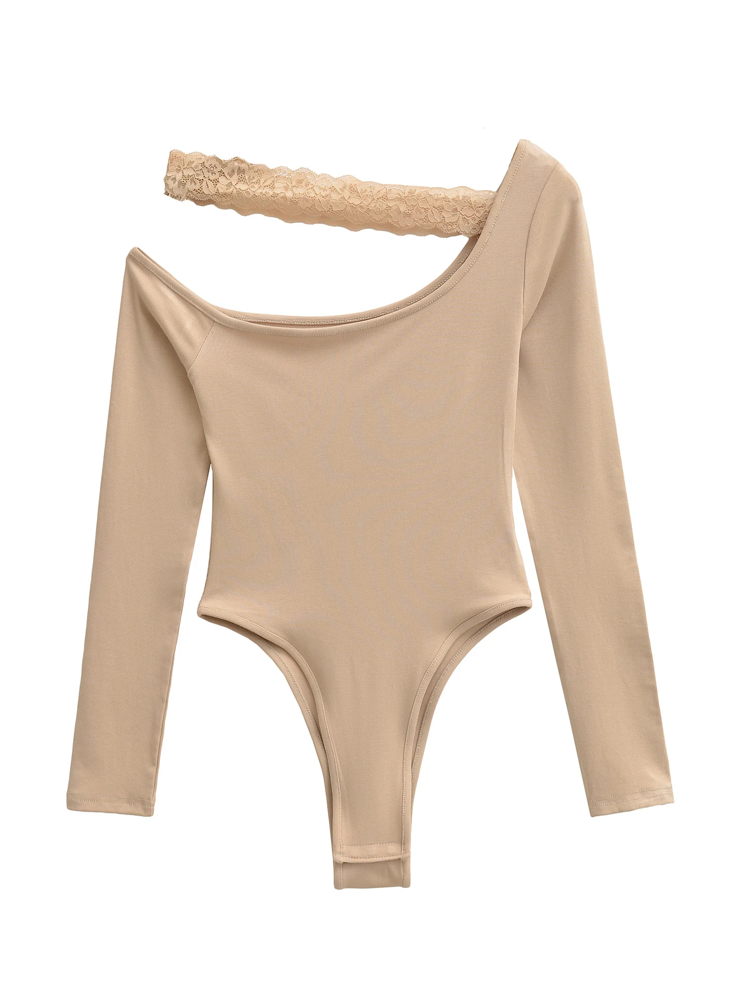 

Американский сексуальный кружевной комплект с длинными рукавами для женщин: облегающий, с открытыми плечами, высокого качества, цельный.