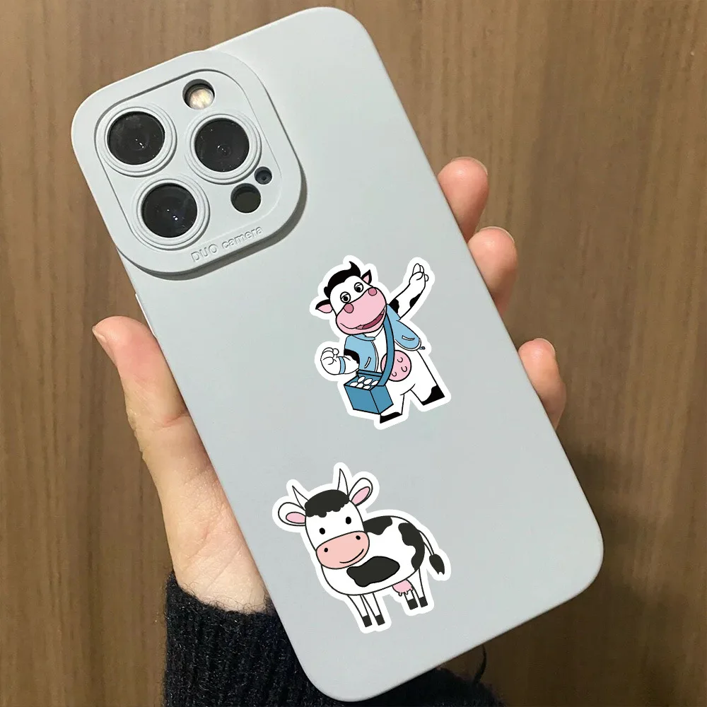 60 pcs adorable cow stickers without repetition Instagram style high beauty girl heart strawberry cow decoration waterproof