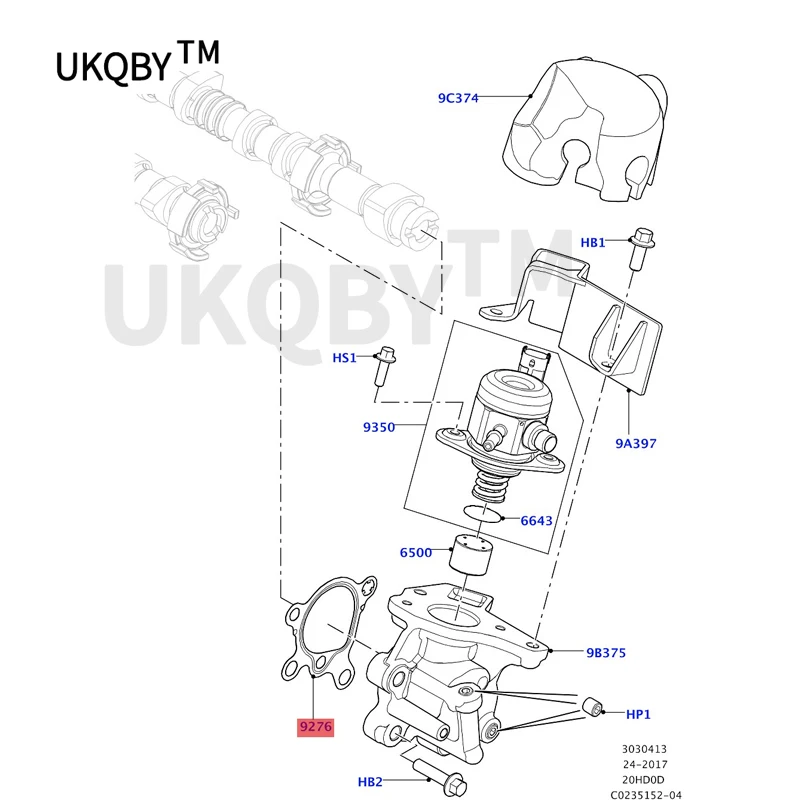 9La nd Ro ve r Sec ond gen era tio nFr eel and er2 006 201 4Ra nge Rov ere voq ue2 012 High pressure oil pump gasket