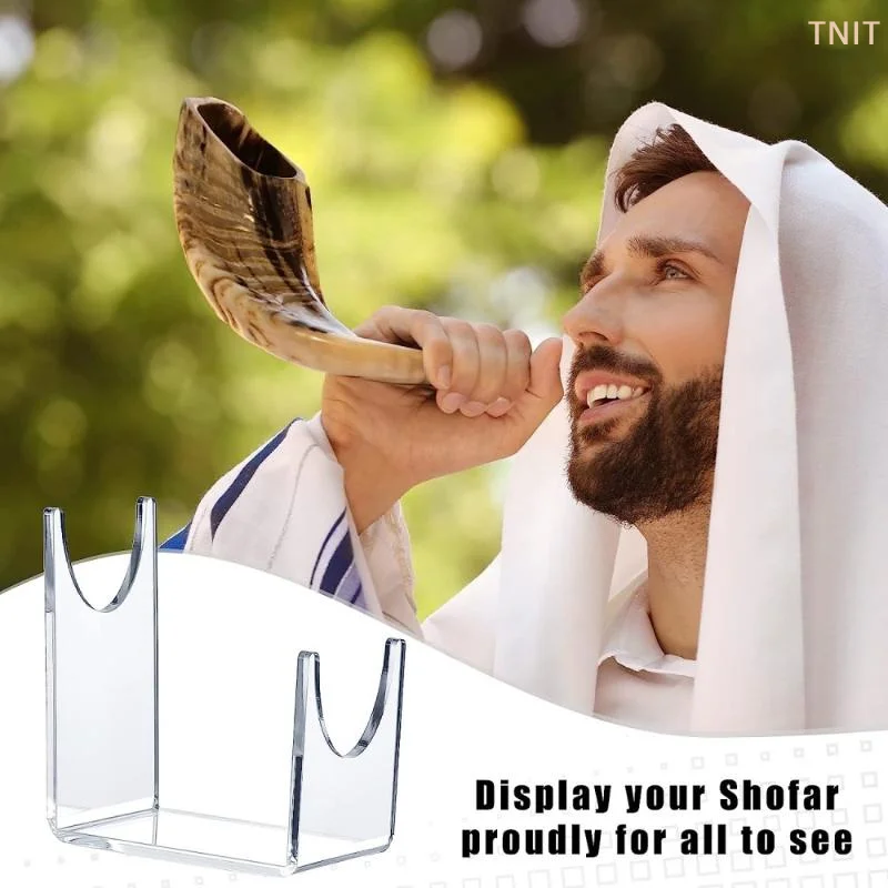 [J] 1/2Pcs Transparent Acrylic Stand Shofar Horn Display Stand Swords Bracket U-shaped Rack Holder For Office Home Decoration