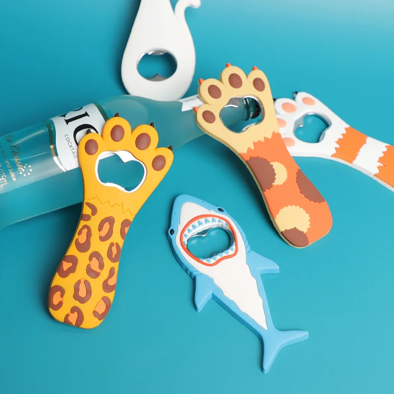 Cartoon Animal Claw Wine Opener Beer Bottle Opener Cat Magnet Refrigerator Sticker Refrigerator Magnet Bottle Opener CuteMagnet