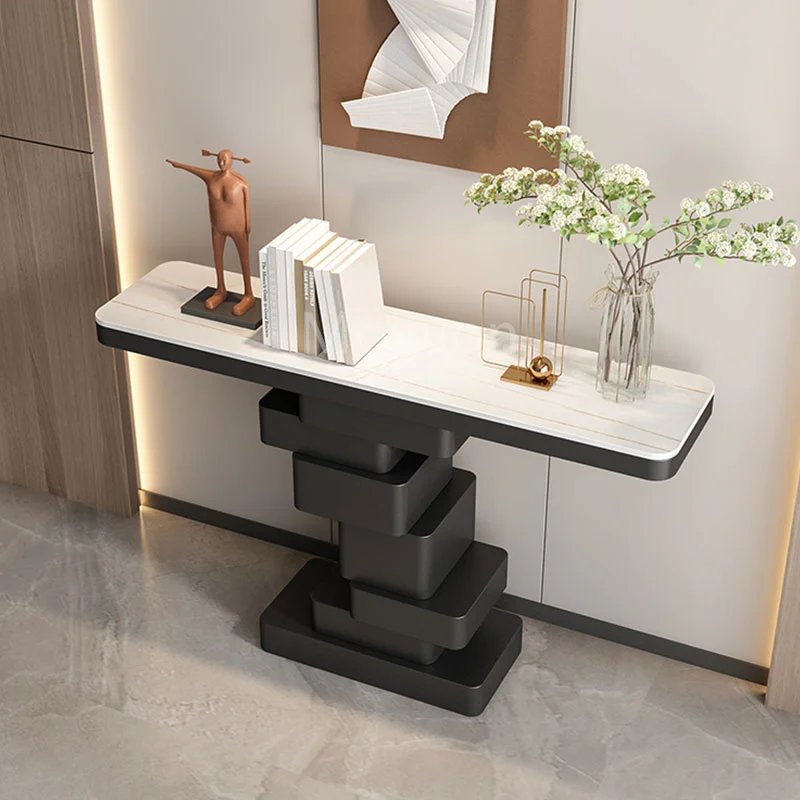 

Роскошный консольный столик с мраморной столешницей, рама из нержавеющей стали, новый дизайн для легкой сборки для входа или виллы, золотой стол для прихожей