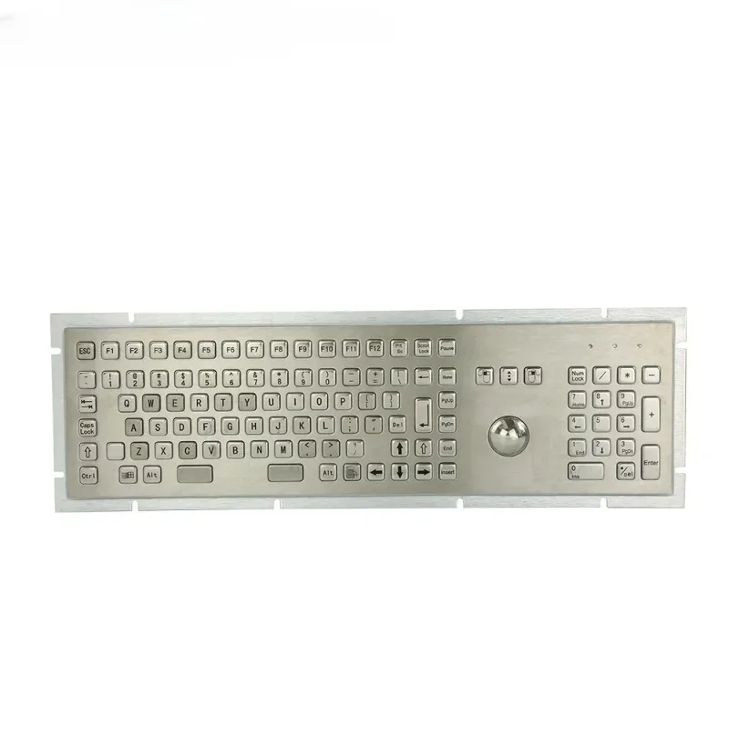 

2025/Metal Keyboard With 103 Keys Medical Grade Keypads Trackball Industrial Keyboard Spanish Keyboard