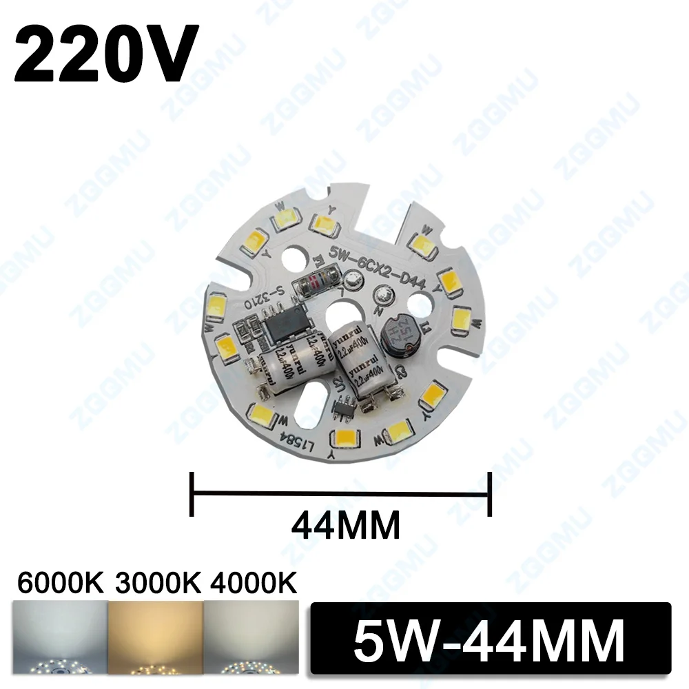 10 قطعة AC220V سائق خالية LED ضوء مجلس 5 واط 7 واط 9 واط 12 واط 18 واط SMD2835 3 ألوان LED رقاقة ضوء DIY بها بنفسك قلادة ضوء لوحة دارات مطبوعة