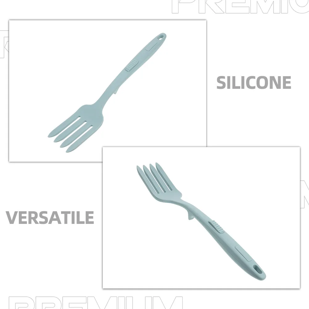 

2pcs Silicone Cooking Forks Heat Resistant Flexible Blending Fork for Biscuits Sausage Watermelon Kitchen Stir Mix Forks Safe