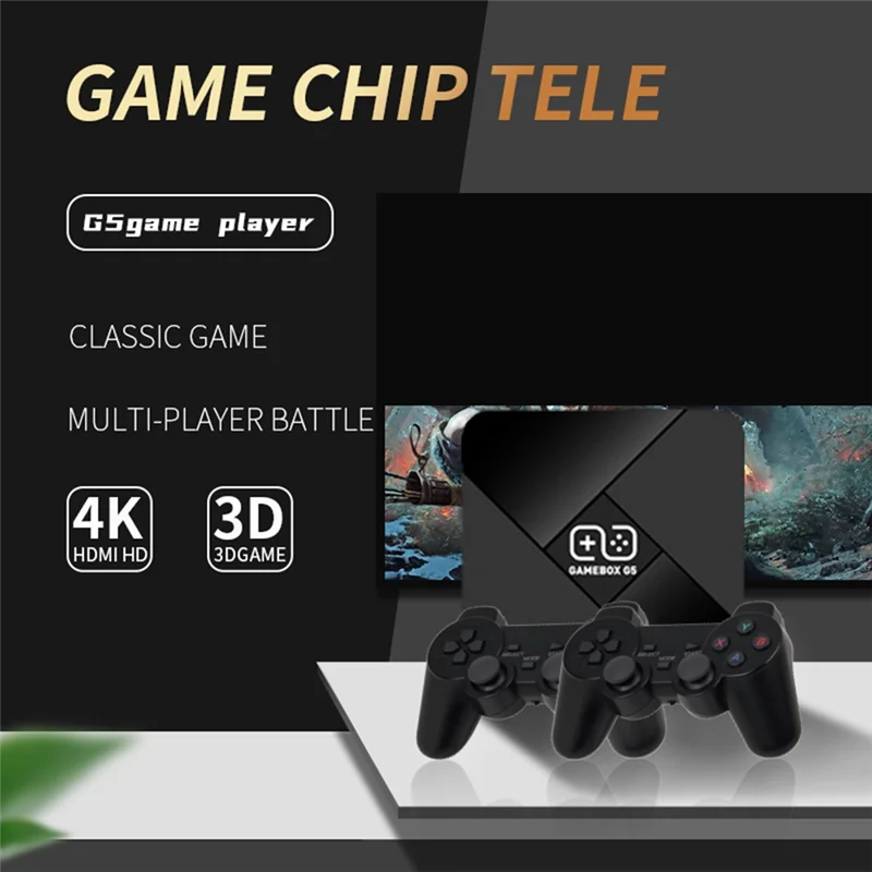 وحدة تحكم ألعاب فيديو ذات نظام مزدوج EDT 4K HD صندوق ألعاب ريترو تلفزيون لاسلكي ريترو لعبة عصا مدمجة 15000 + ألعاب 64G TV Box