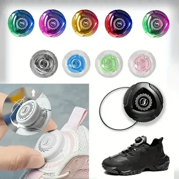 1 paar Metaaldraad Draaibare Automatische Gesp Shoelaec Geen Stropdas Veters Quick Lock Shoestrings Vrouwen Man Schoenveters voor Sneaker Nieuwe