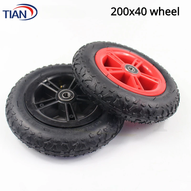 8 Inch 200x40 Wheel Plastic Rim Outer Tyre Inner Tube for Folding Bicycle Scooter Car Mini Motorcycle Baby\'s Car Accessories