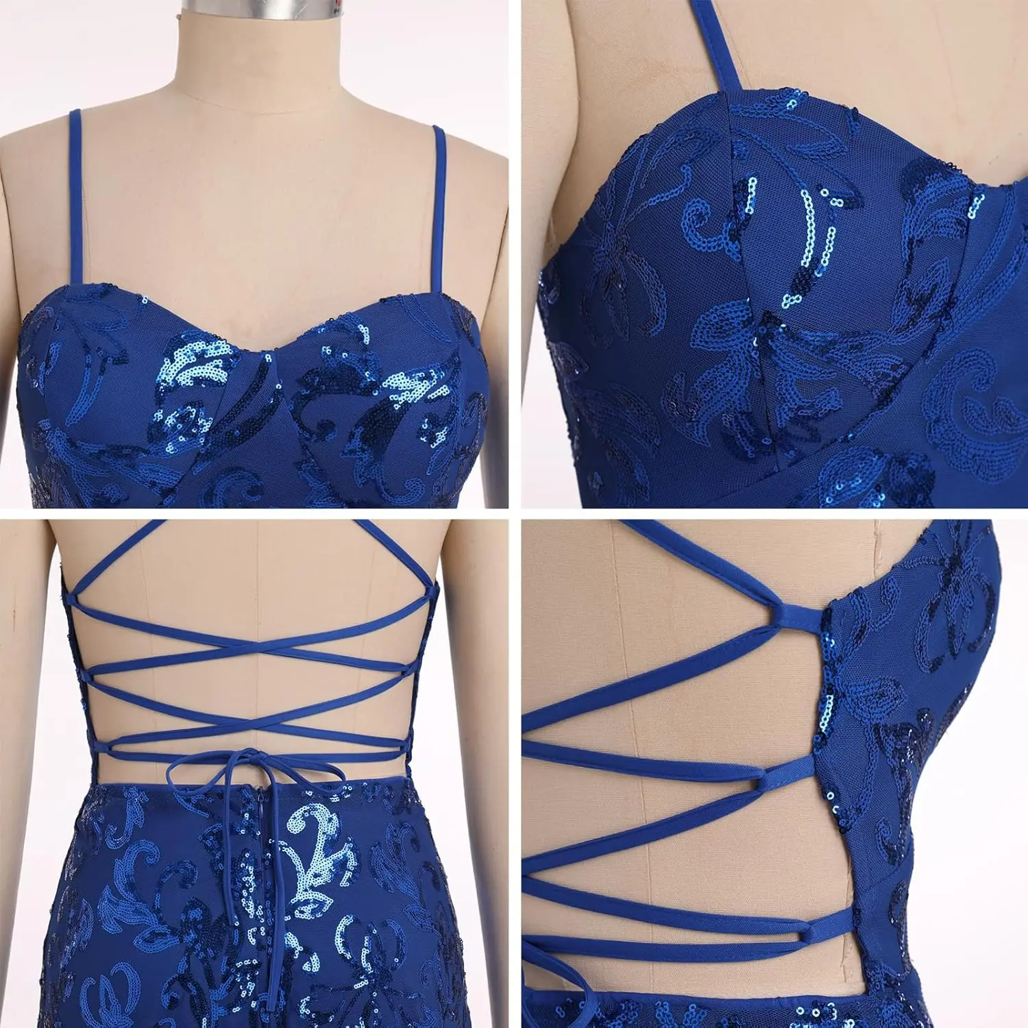 Women's Spaghetti Straps Sparkly Sequins A Line Swing Party Nightclub Dance Mini Dress Above Knee Length Homecoming Dress