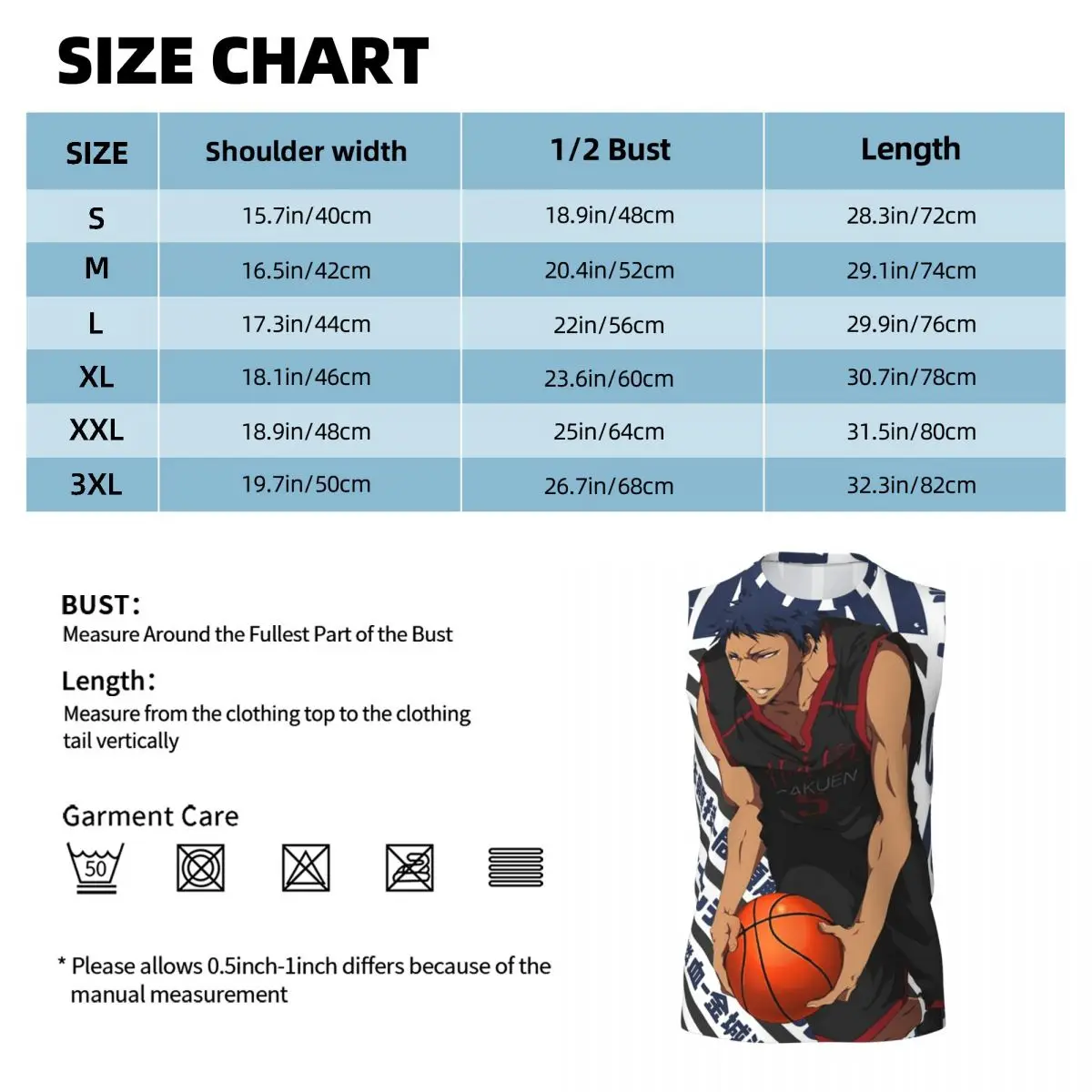 Harajuku Basketball Kuroko No Basket Basuke Kaijo Men Printed Sleeveless T-shirt  Hip Hop Street Style Beach Holiday Tank Tops