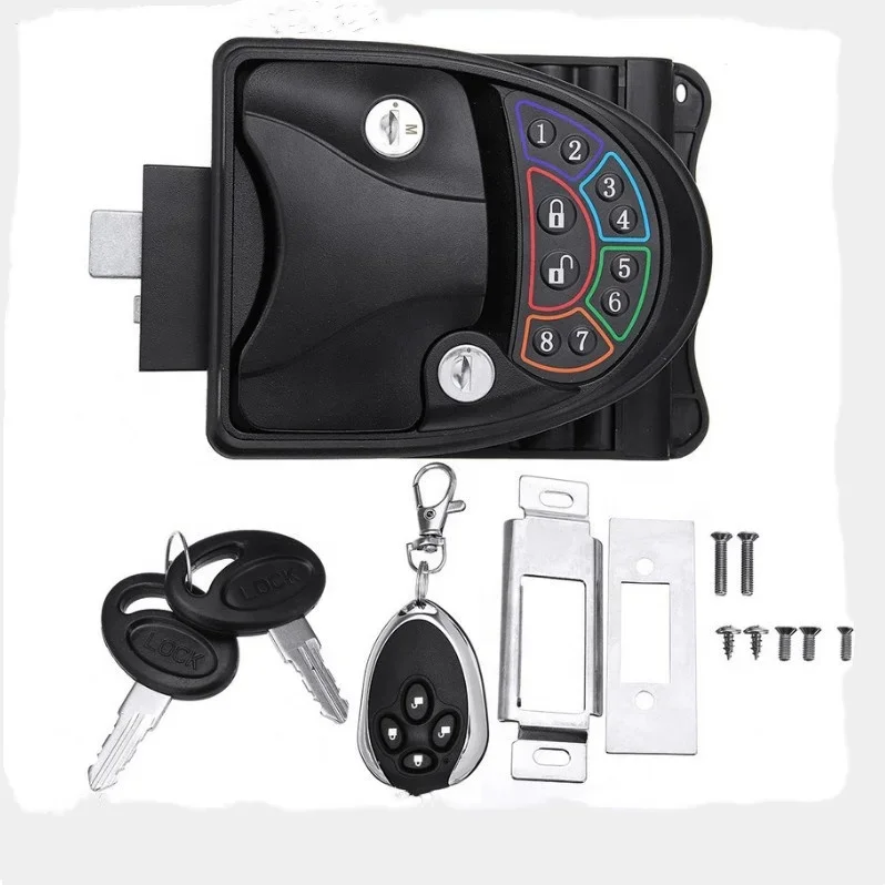 Zinc Alloy Metal Camper Trailer Door Lock Keyless Entry  RV Door Lock with Wireless Remote Key