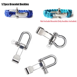 1/2pcs Plating Stainless Steel U Anchor Shackle Screw Pin Paracord Bracelet Buckle Outdoor Survival Rope Fittings