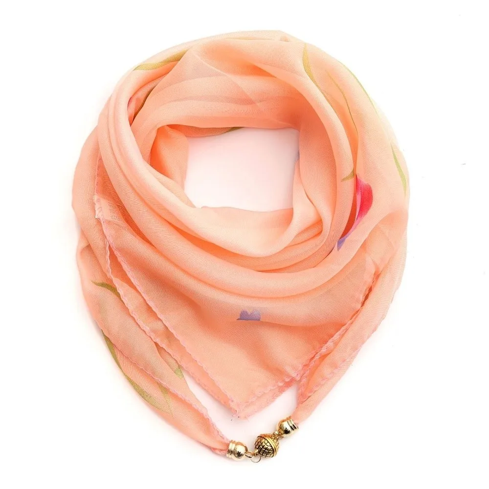 

Fashion Magnetic Buckle Women's Neck Scarf Luxury Chiffon Silk Scarf Korean Style Neck Protection Headscarves Spring