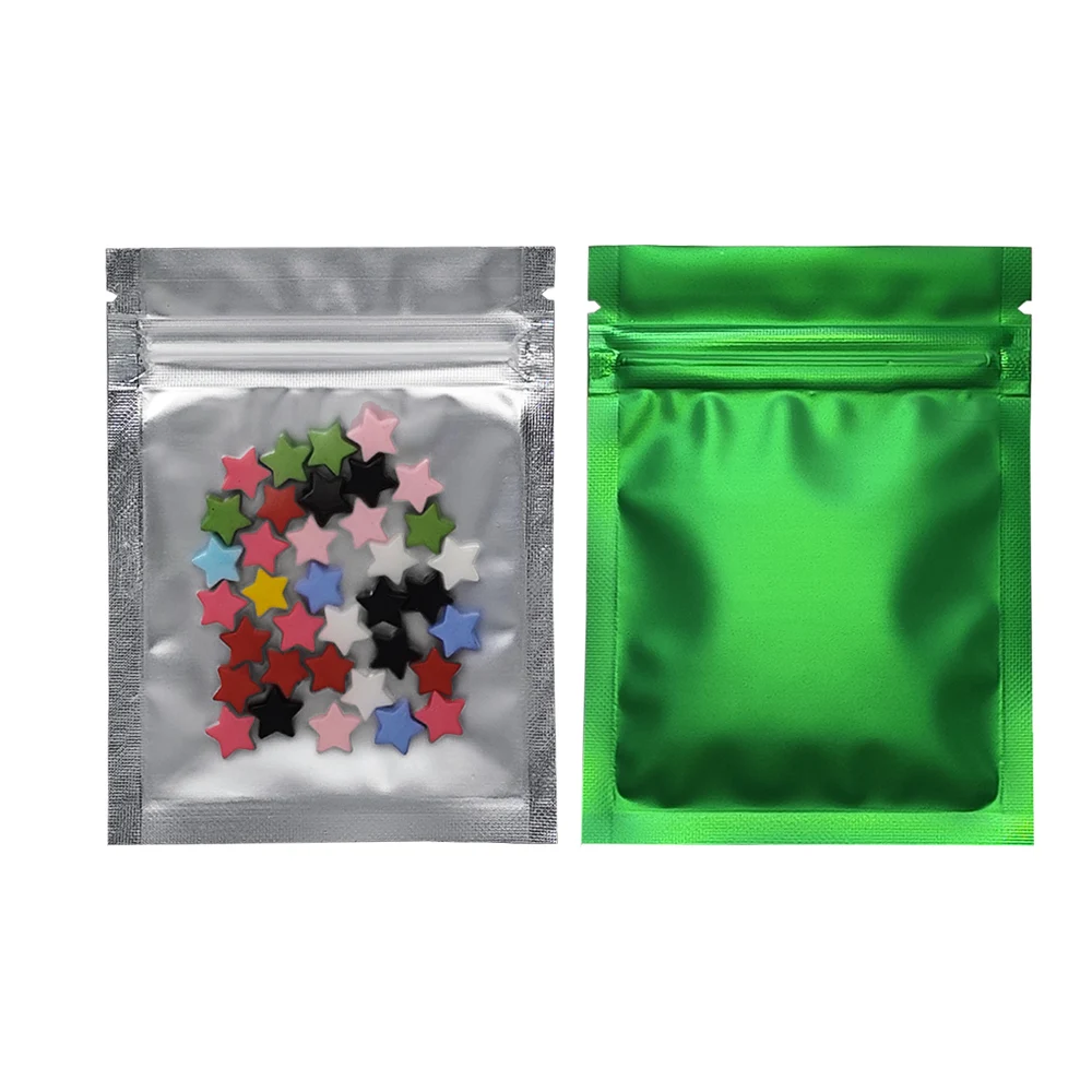 Matte Clear Green Plastic Zip Bag Self Seal Aluminum Foil Resealable Zipper Pouches Frosted Mylar Ziplock Food Gift Small Pouch