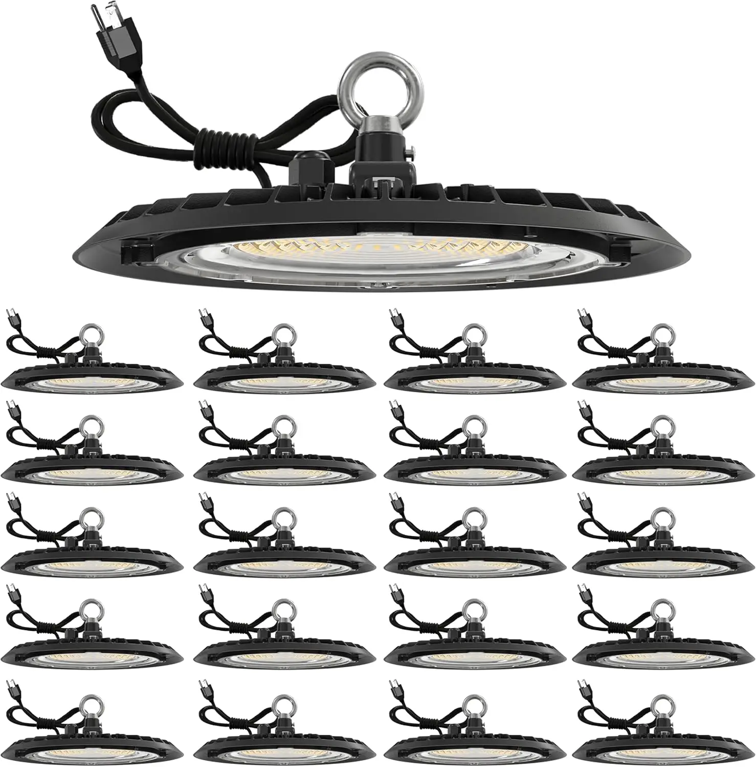 UFO LED High Bay Light, iluminação Plug and Play para armazém, luz do dia Deluxe, 6000K, 20 unidades