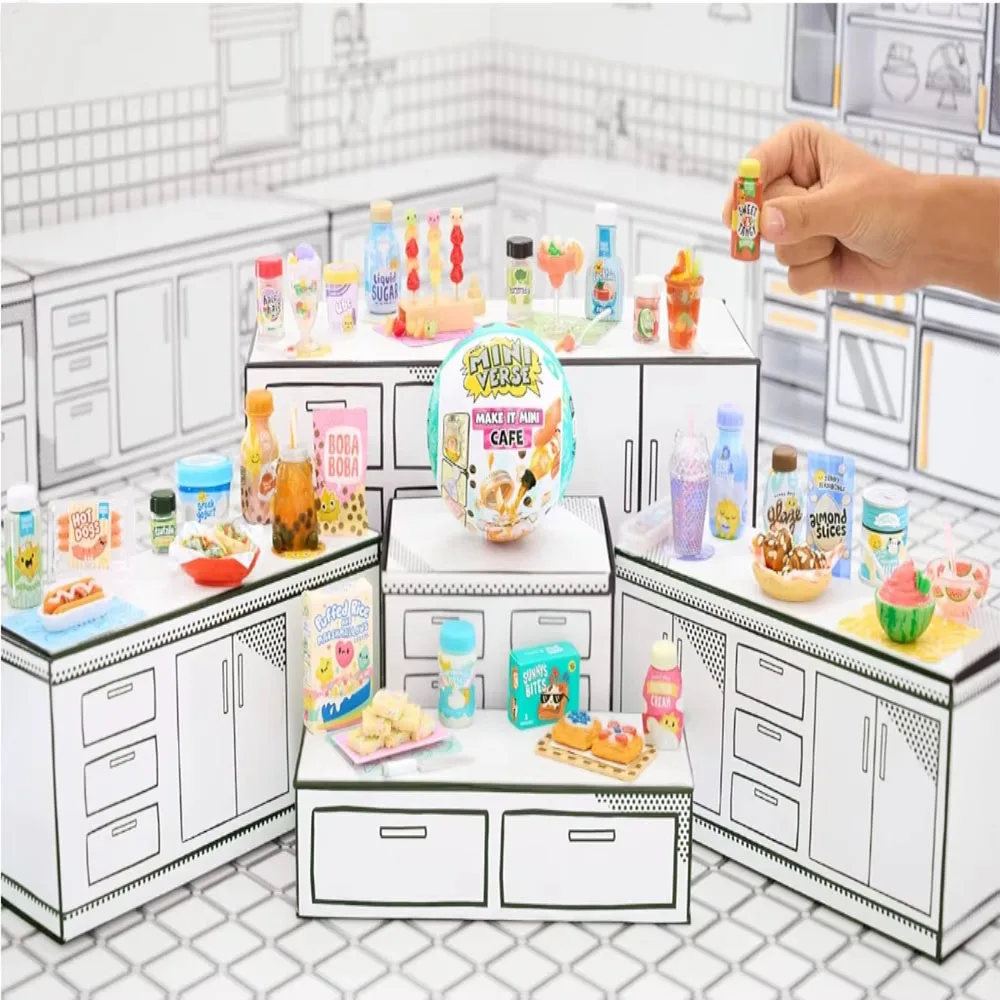

MGA Miniverse Make It Mini Cafe Series 4 Mini Collectibles Mystery Blind Packaging DIY Resin Play Replica Food Surprise Gifts