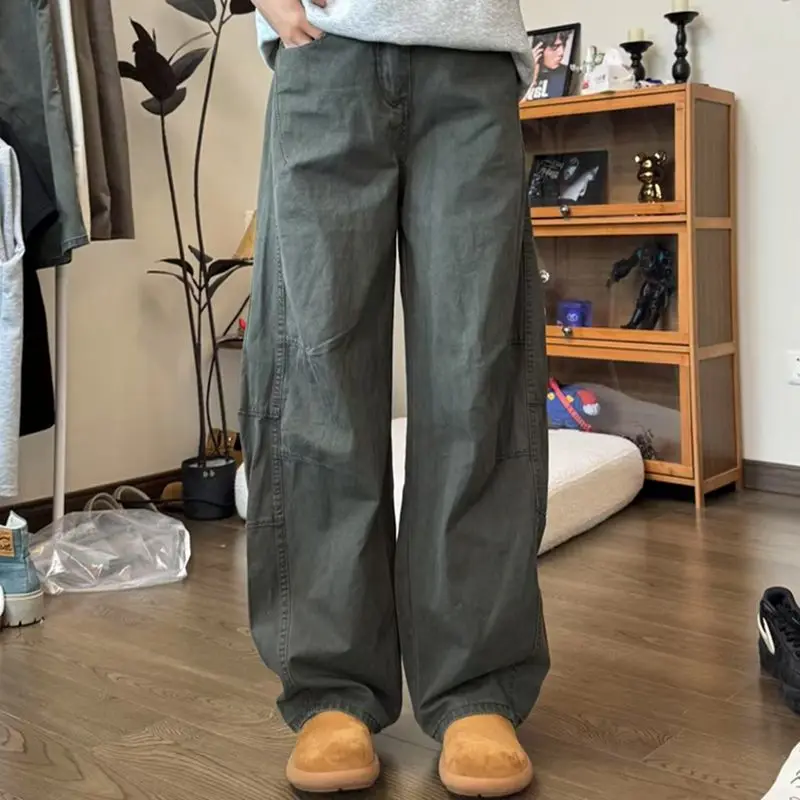 Scimitar Overalls Men's Summer Thin American Style Pants High Crotch Banana Wide Leg Jeans