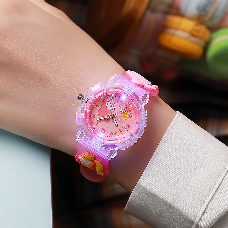 Sanrio 3D Pattern Child Wrist Watch luminous watch Cinnamoro Kuromi Waterproof Quartz Watch Hello Kitty Watch Children's Gifts