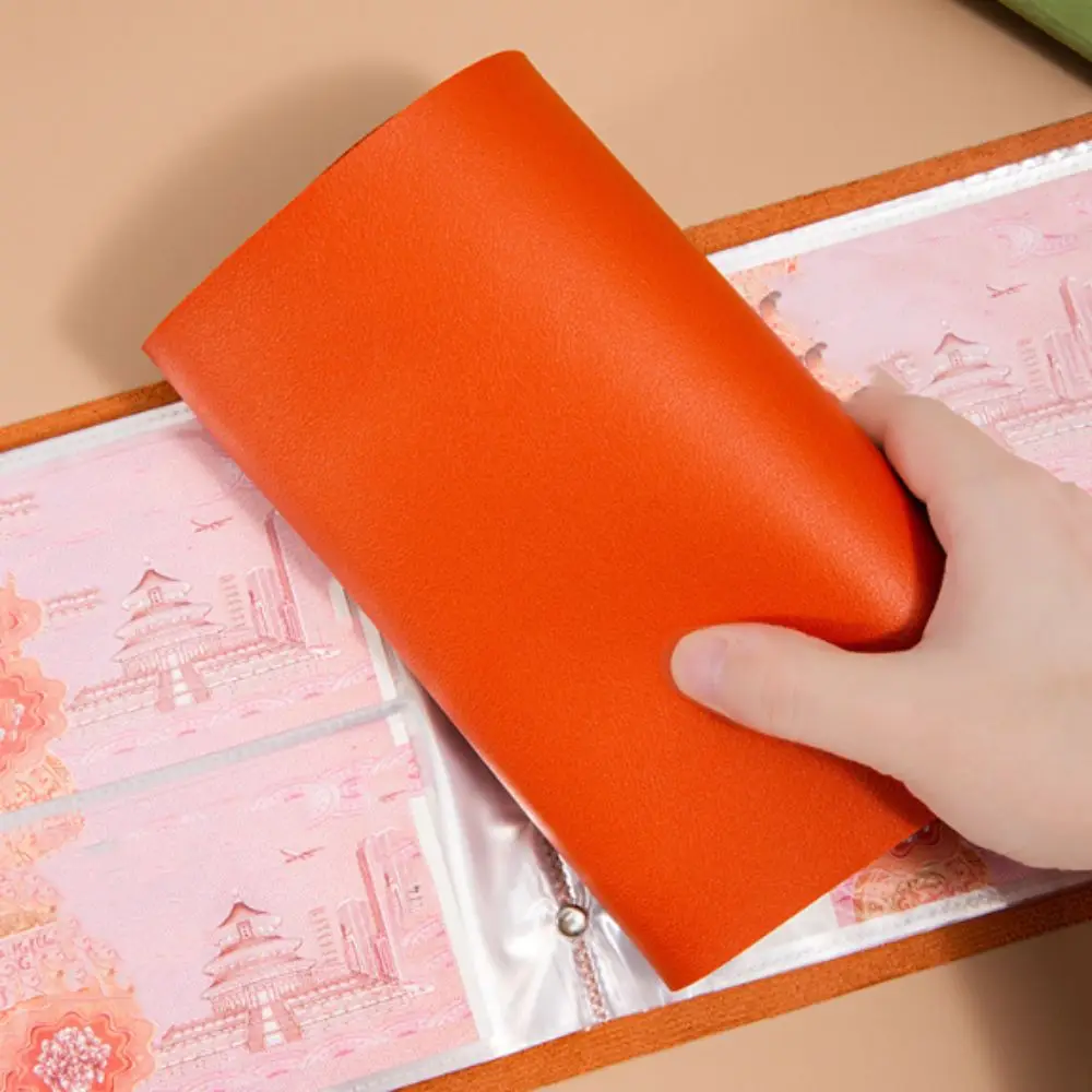 Desafío de ahorro de dinero de cuero PU, sobres simples y fáciles, desafíos de ahorro, cuaderno portátil transparente de presupuesto en efectivo, cuaderno de dinero