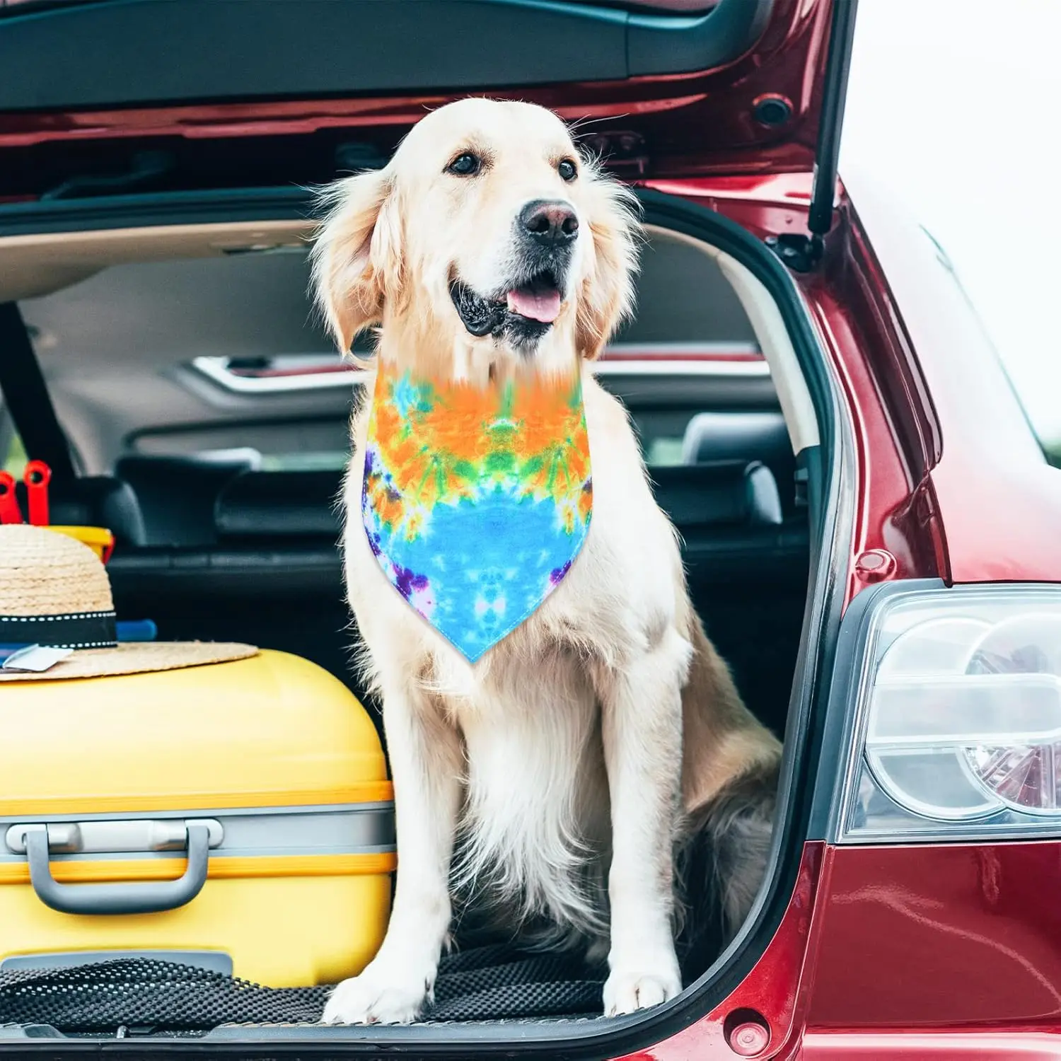 50 Stück Batik-Hunde-Bandanas, groß, Frühling und Sommer, für die Tierpflege, Salon, dreieckig, waschbar, Hunde-Lätzchen, Kopftuch für kleine, mittelgroße und große – Detail 4
