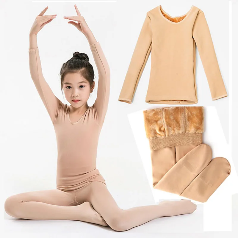 

Kids Thermal Underwear Set Winter Fleece Thick Leggings Dance Costume Girls Long Johns Children Underwear 10 12 Y Kids Clothes