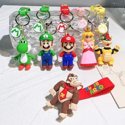 Gra Super Mario Bros brelok figurka Anime ropucha Yoshi dekoracja samochodu plecak wisiorek akcesoria dziecięce męskie prezenty na Halloween