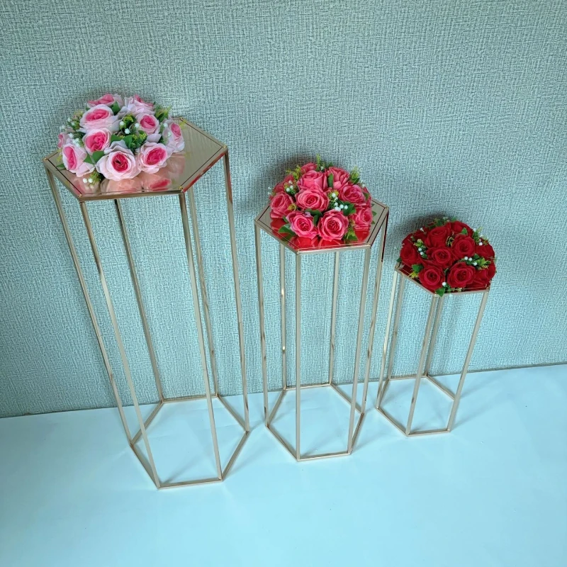 

New Arrival Iron Flower Frame Party Dessert Cake Holder Wedding Road Guide Scene Props Stage Hall Decoration Festival Ornaments